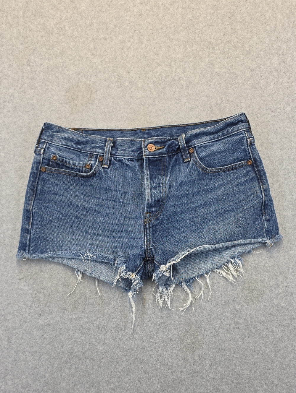Levi's Cut Off Raw Hem Denim Shorts Blue